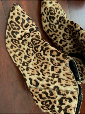 Sam Edelman Leopard Print Ankle Booties in Tan and Black